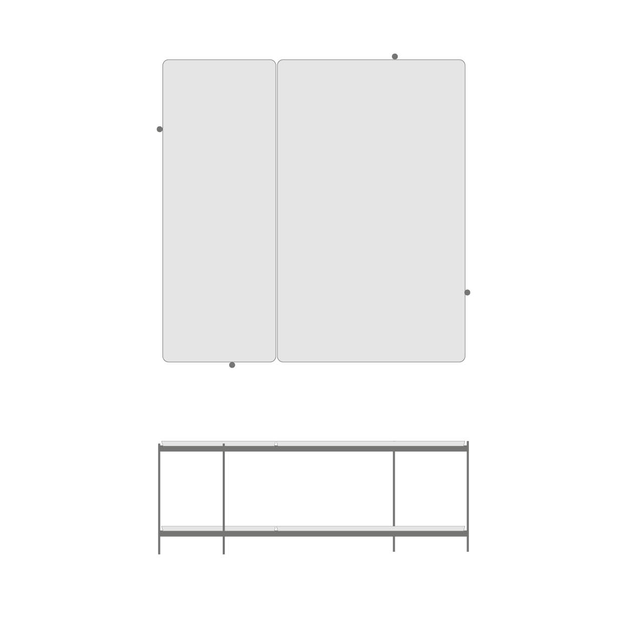 COFFEETABLE SQUARE DOUBLE 100x100